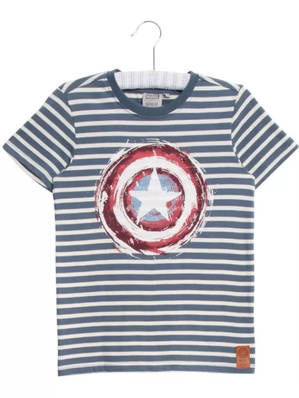 Bomuldstøj Til Børn>Bomuldstøj til børn T-shirt Med Captain America Til Børn